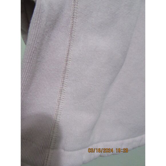 CHAMPION REVERSE WEAVE SIZE M BOXY CUT CROP TOP SHIRT PINK RIBBED SIDES LOGO - Picture 10 of 12